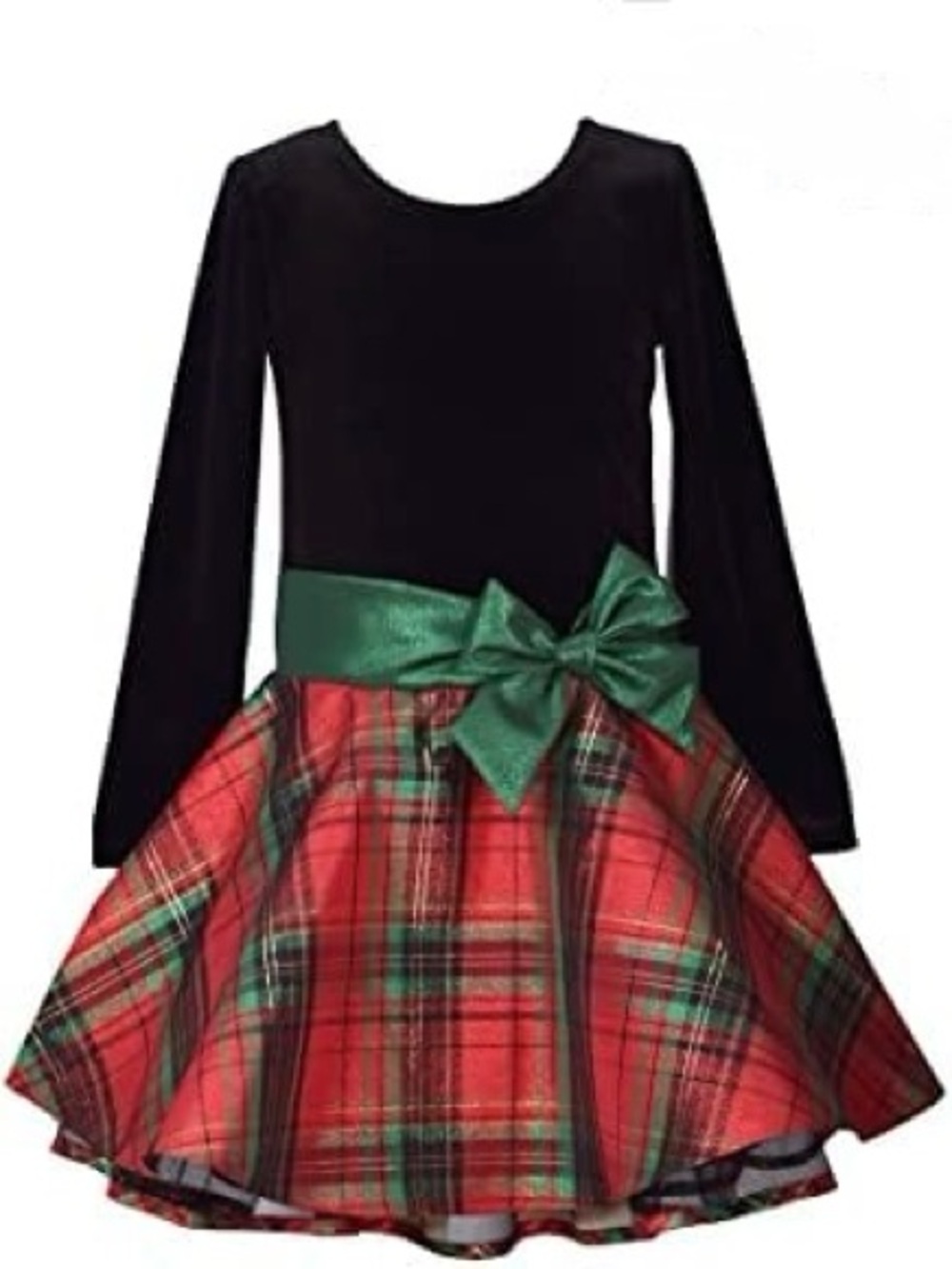 Bonnie Jean Velvet Plaid Holiday Christmas Dress - 7